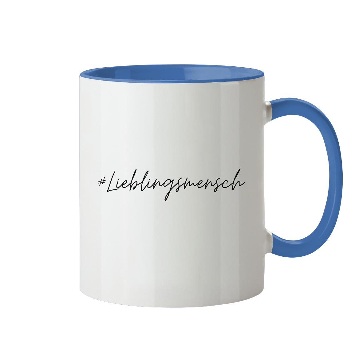 Tasse zweifarbig "#Lieblingsmensch" schwarze Schrift