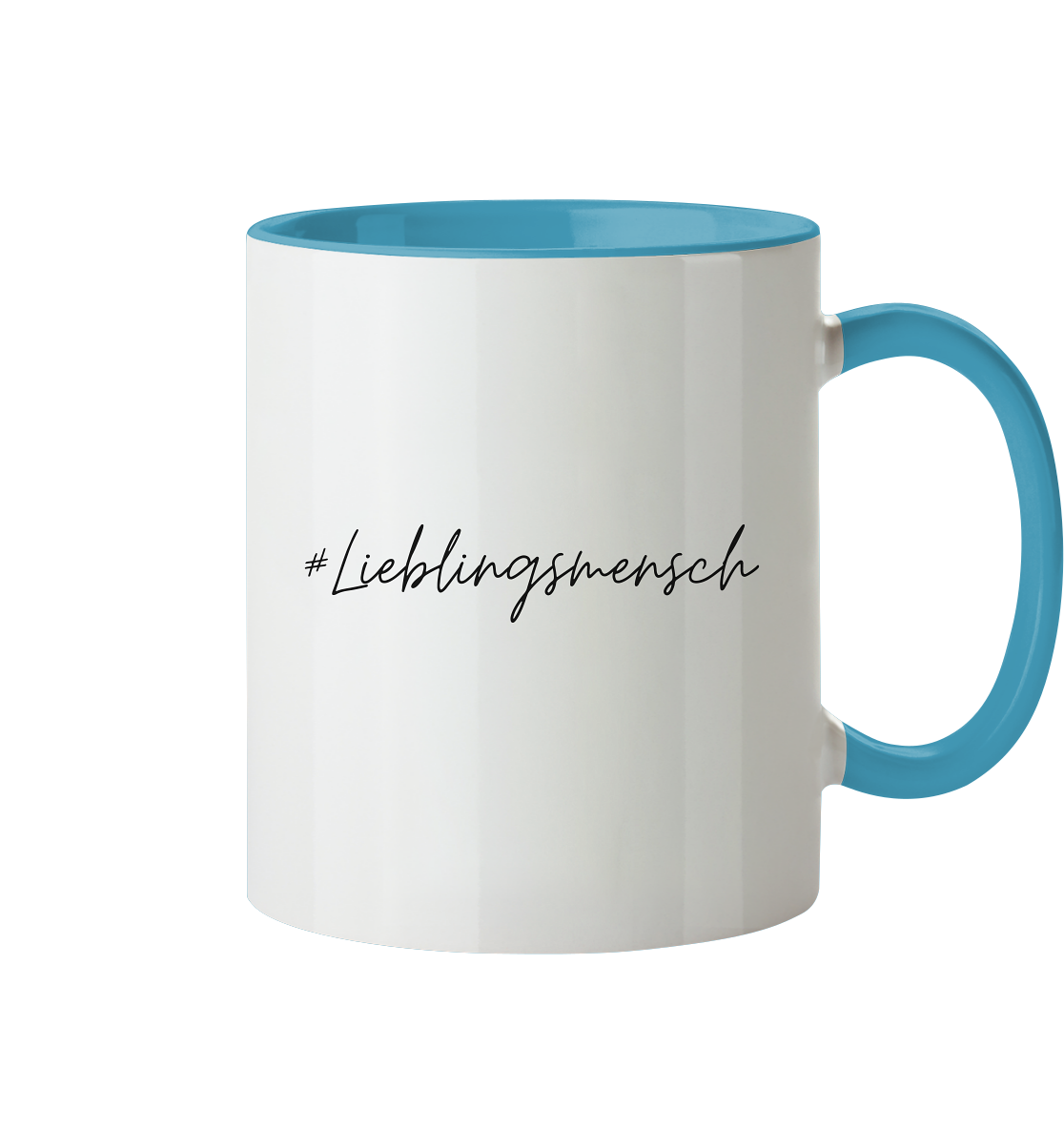 Tasse zweifarbig "#Lieblingsmensch" schwarze Schrift