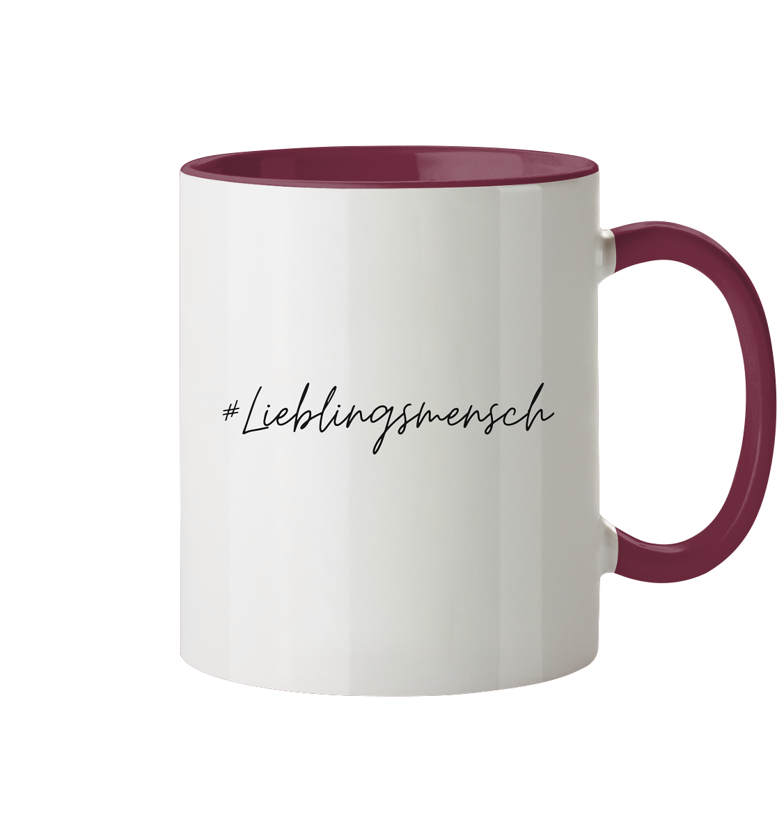 Tasse zweifarbig "#Lieblingsmensch" schwarze Schrift