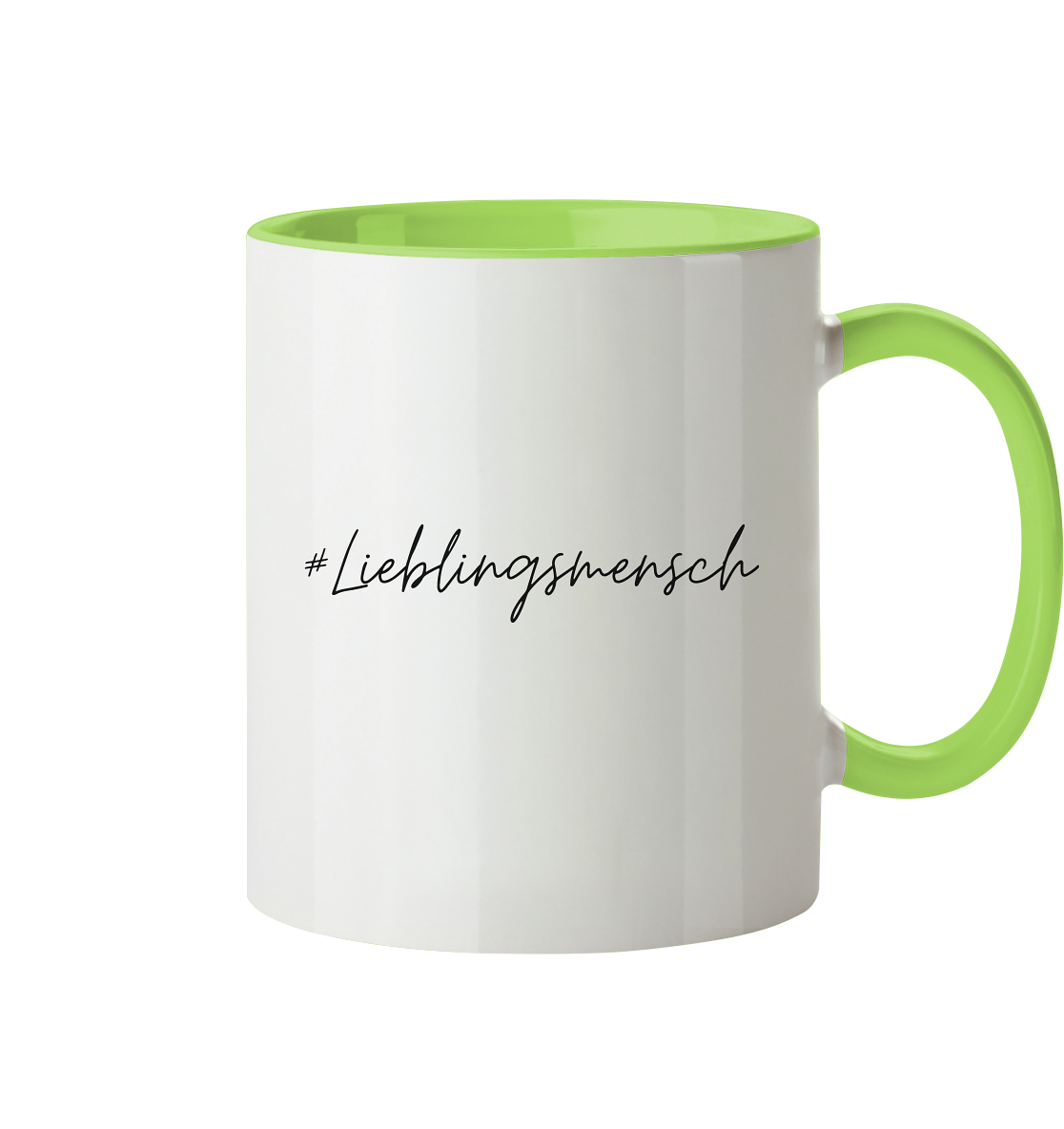 Tasse zweifarbig "#Lieblingsmensch" schwarze Schrift