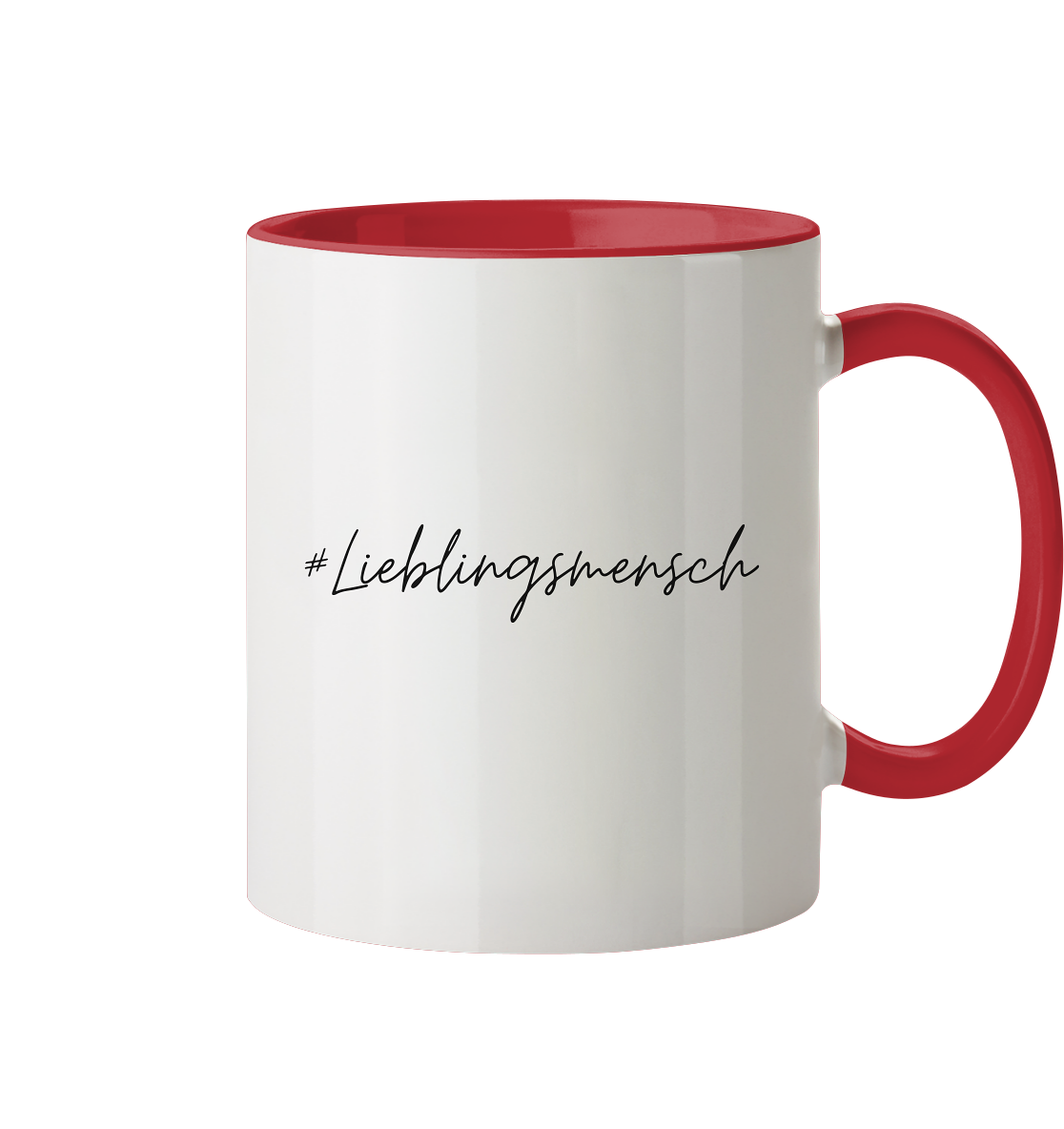 Tasse zweifarbig "#Lieblingsmensch" schwarze Schrift