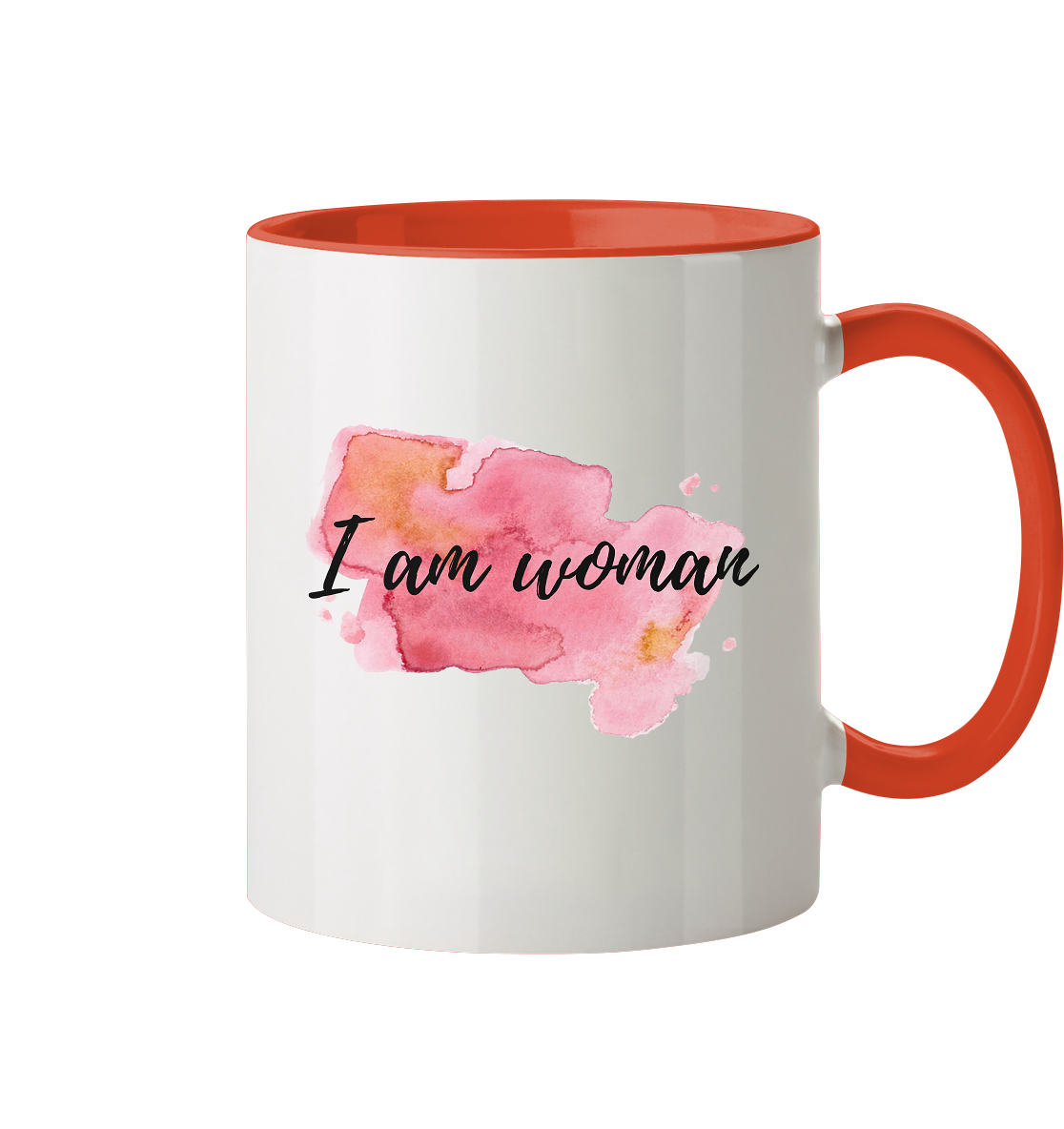 Tasse zweifarbig "I am woman"