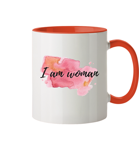 Tasse zweifarbig "I am woman"