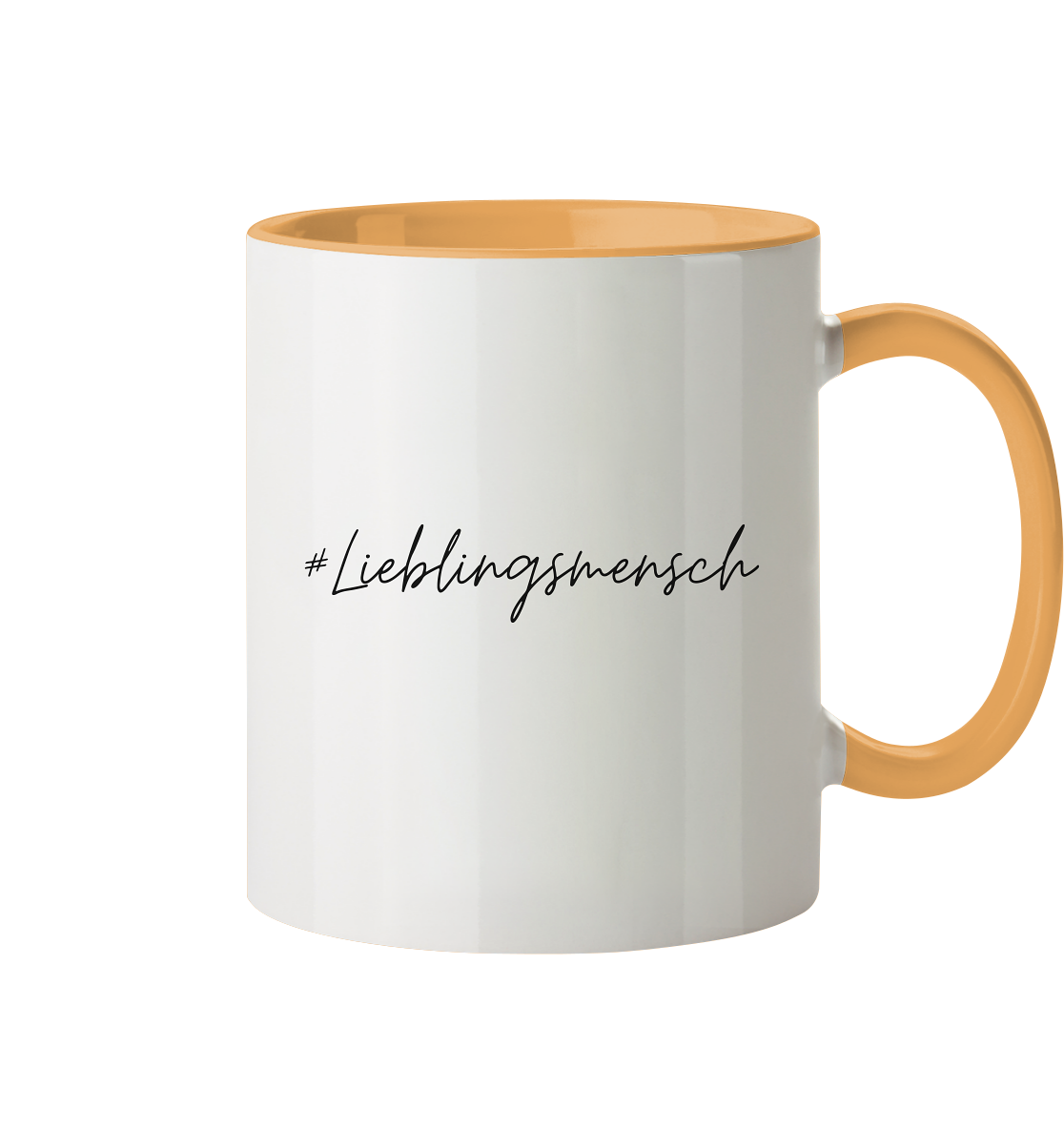 Tasse zweifarbig "#Lieblingsmensch" schwarze Schrift